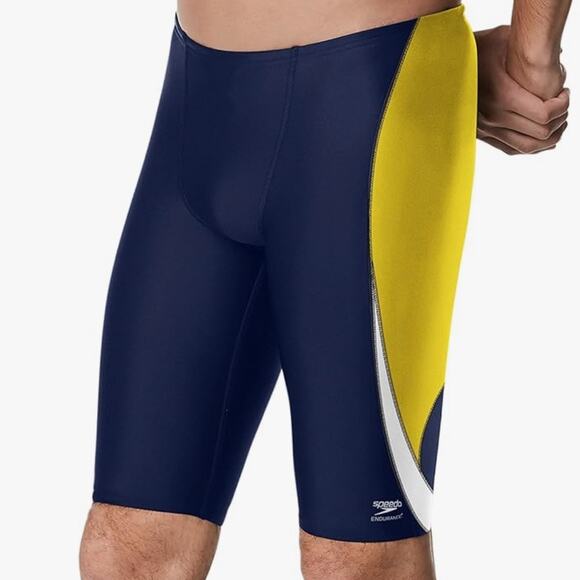 Speedo Mens 22 Standard Swimsuit Jammer Endurance+ Splice Team Colors 22 - Picture 1 of 14
